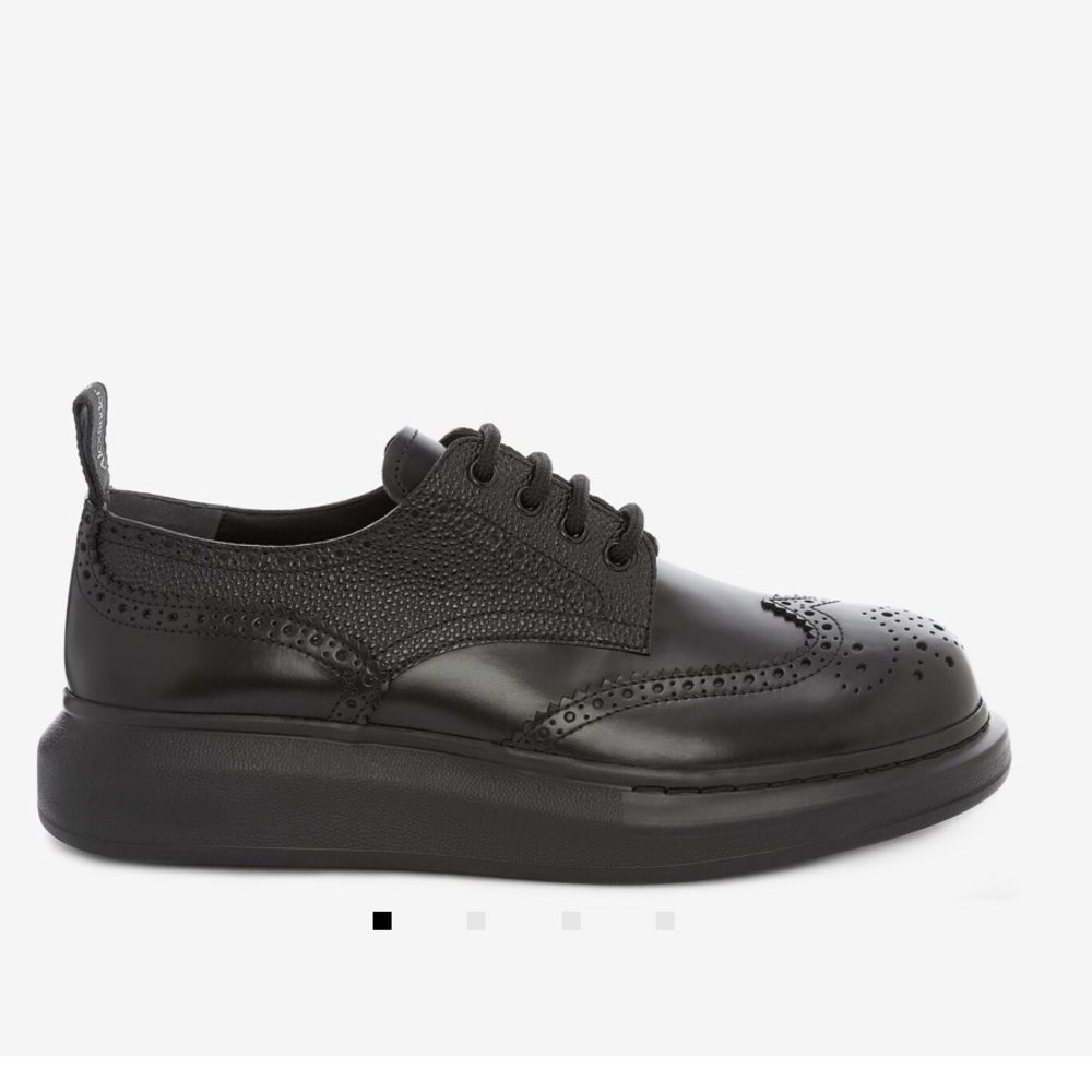 Alexander McQueen Men’s Hybrid Lace-up with Brogue detailing in Black Size 11